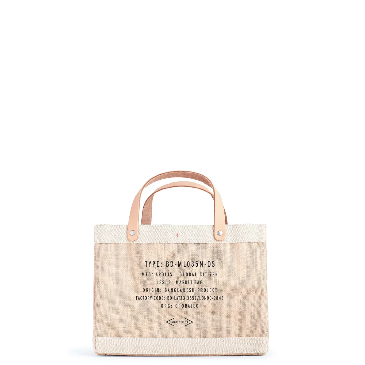 NWT APOLIS GOLBAL CITIZEN Petite Market Bag Natural Jute Tote