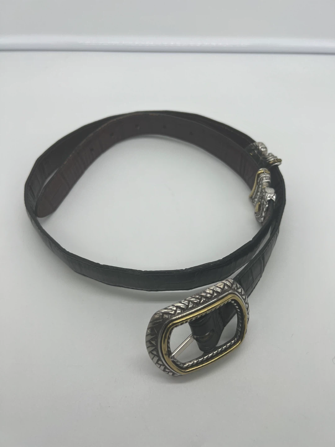 BRIGHTON Marcus Reversible Black Brown Leather Belt sz ML/32in - photo 4