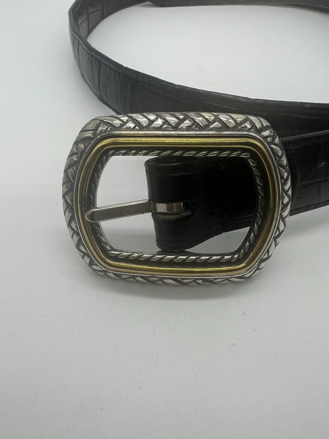 BRIGHTON Marcus Reversible Black Brown Leather Belt sz ML/32in - photo 5