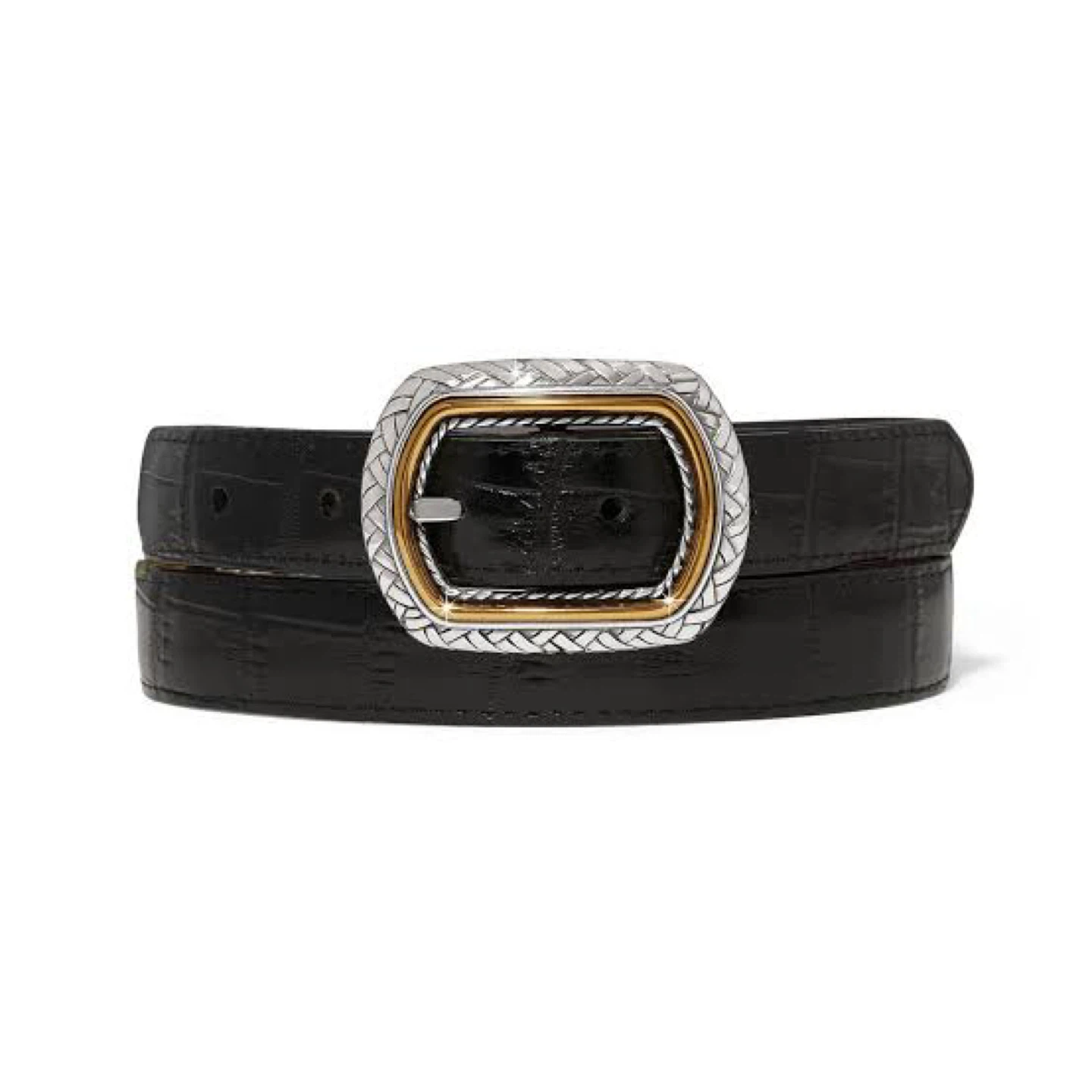BRIGHTON Marcus Reversible Black Brown Leather Belt sz ML/32in