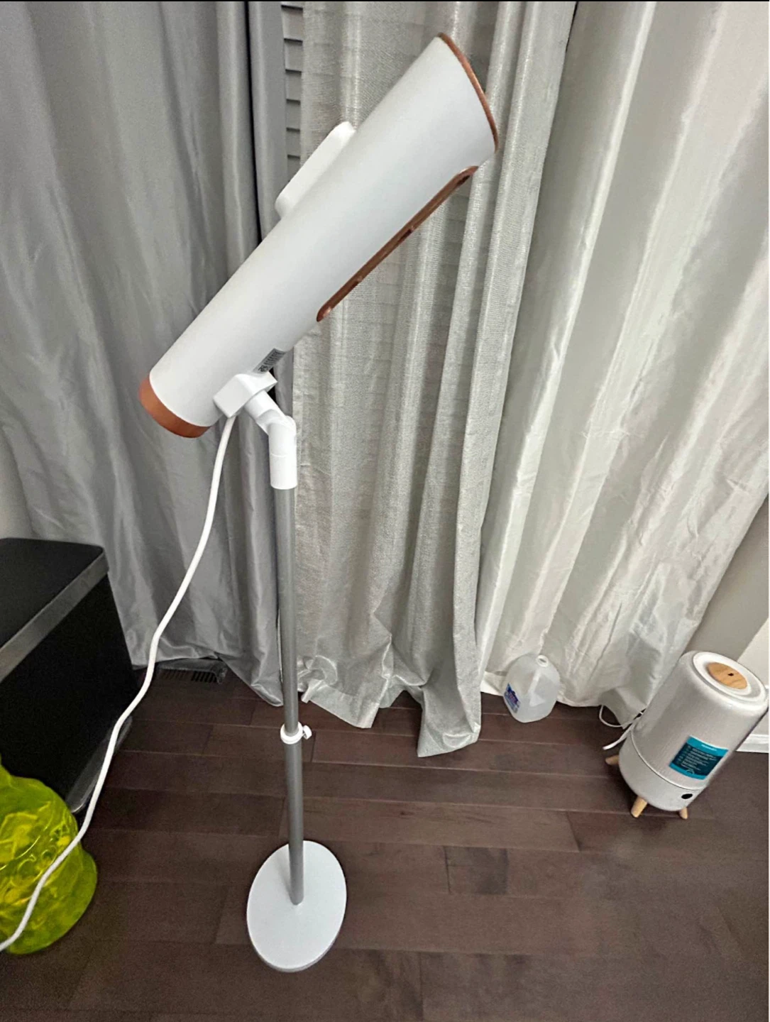 White and Copper stand hair dryer