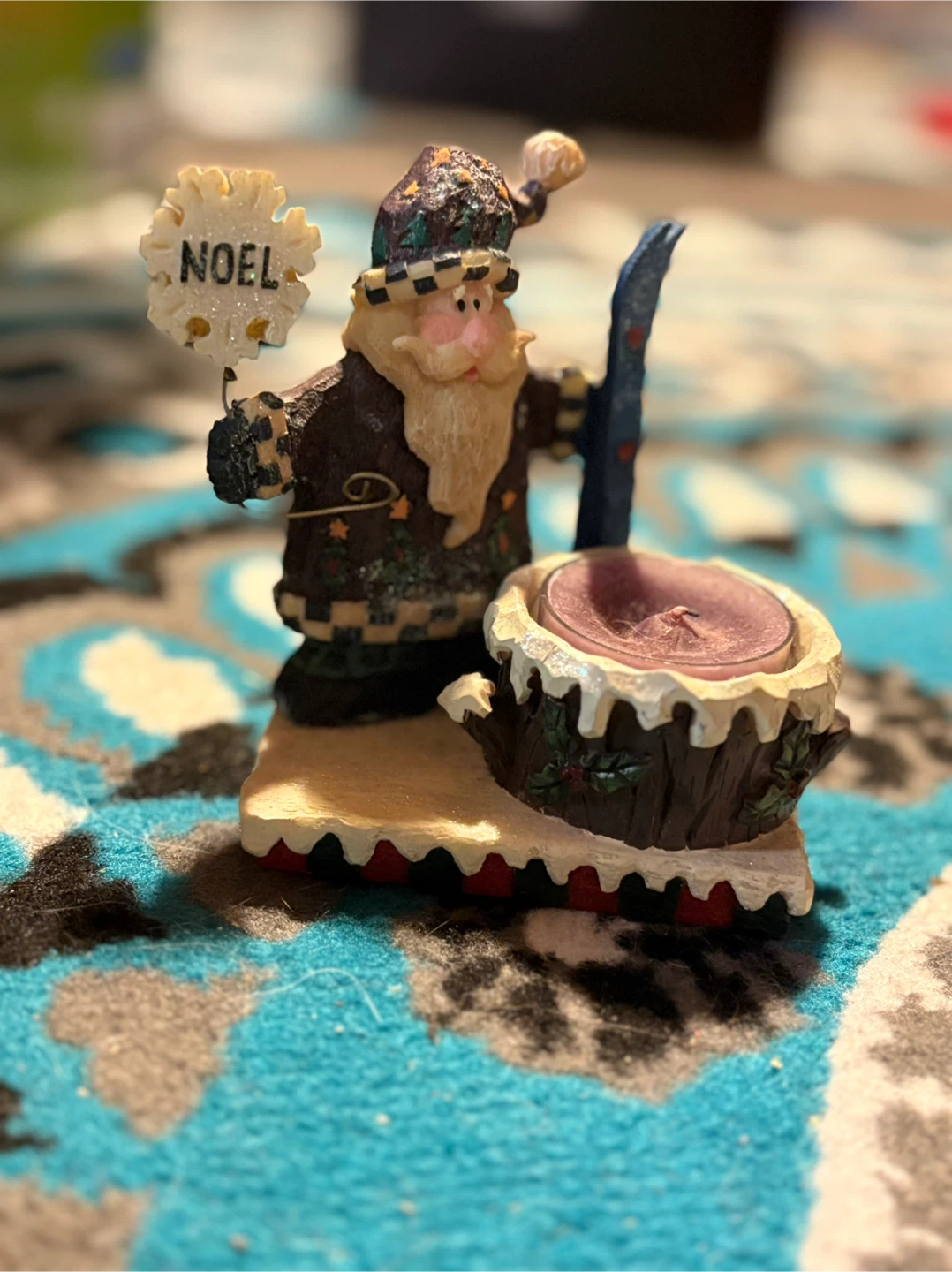 Santa Claus Candle Holder Figurine