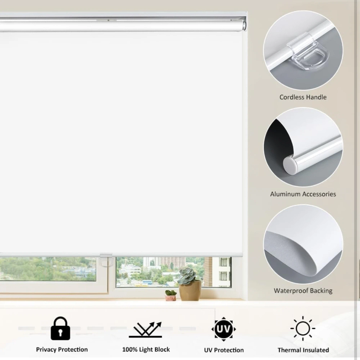 KCO Blackout Roller Blind - White - photo 3