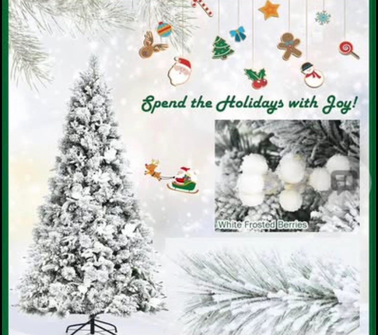 Frosted Pre-lit Christmas Tree with Hinged Branches - photo 2