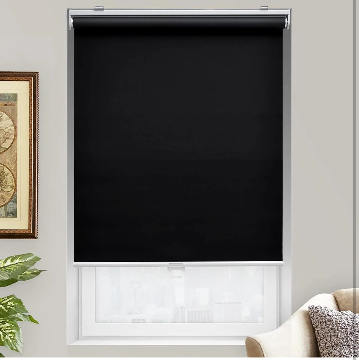 Blackout Roller Blind - 23" x 72"(black) - photo 2