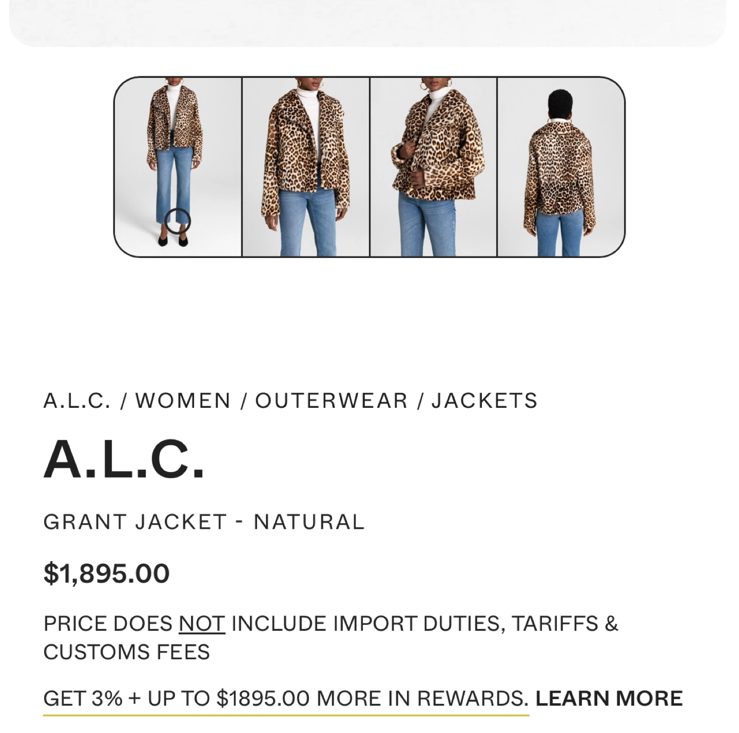 A.L.C. - Natural Leopard Fur Jacket - photo 2
