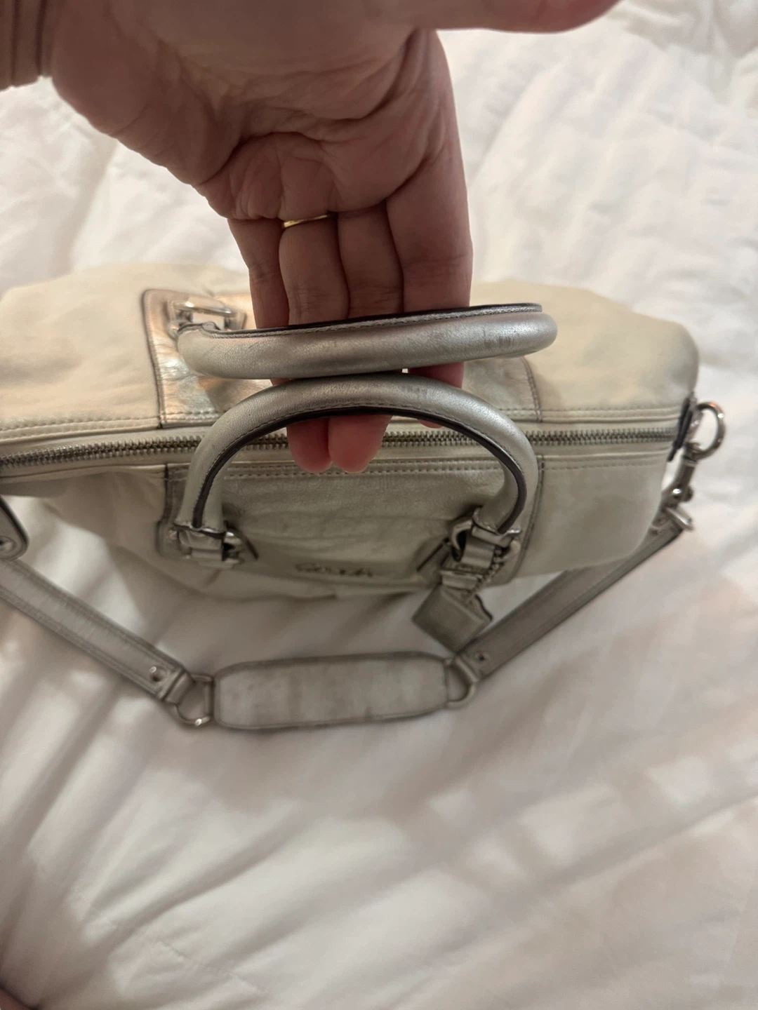 Coach White Leather Satchel Bag - photo 2
