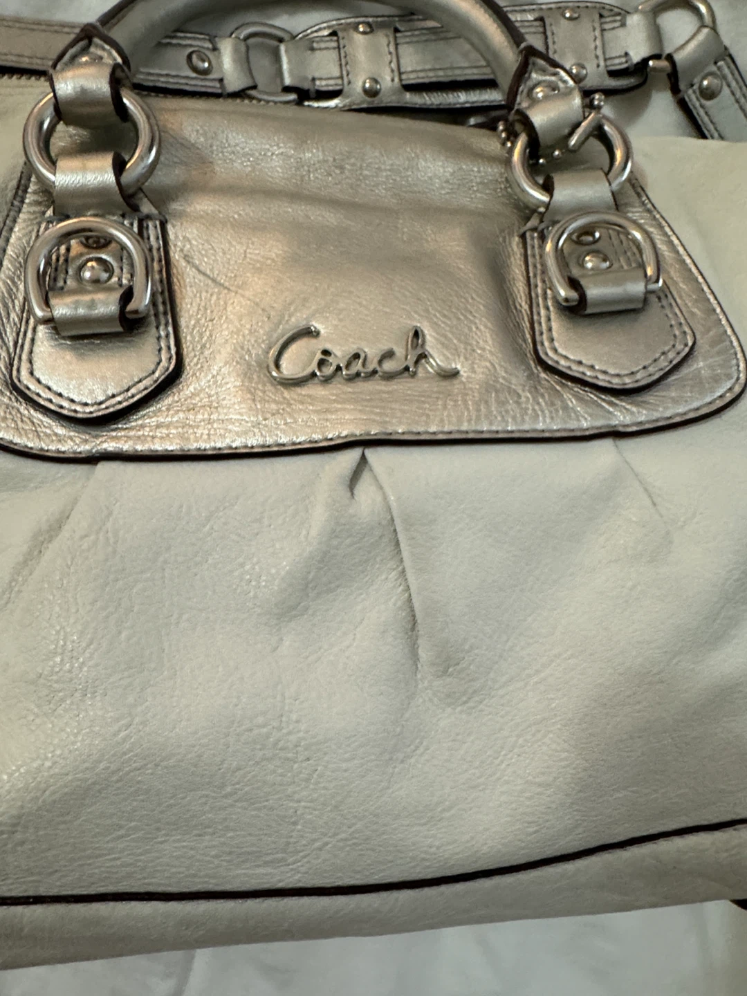 Coach White Leather Satchel Bag - photo 5