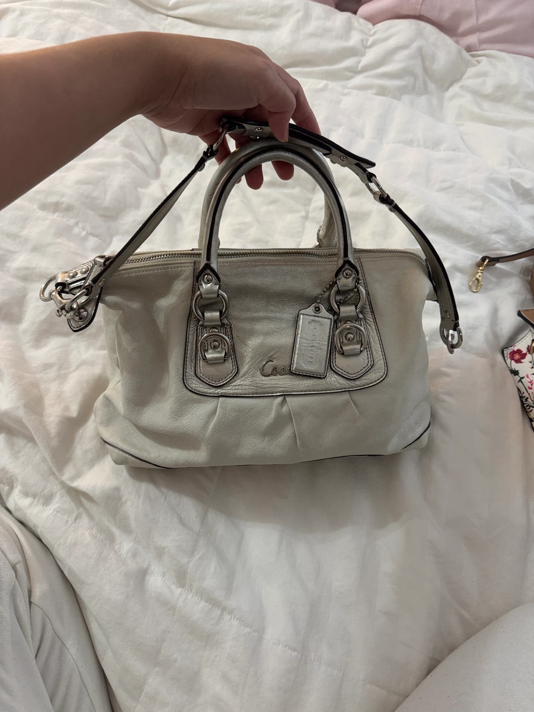 Coach White Leather Satchel Bag - photo 4