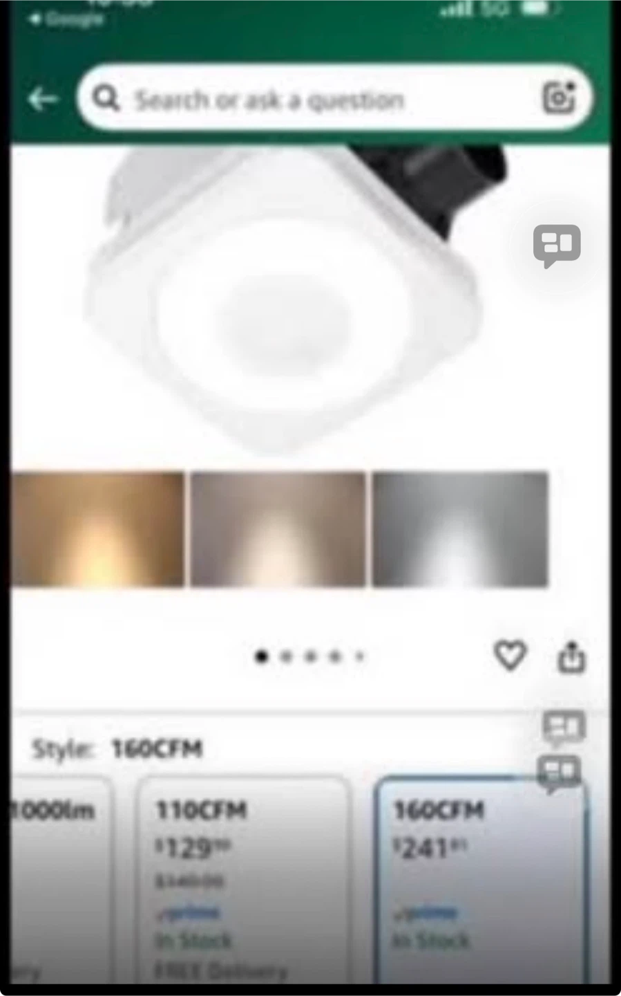 160CFM Bathroom Exhaust Fan with Humidity Sensor & Night Light - photo 3