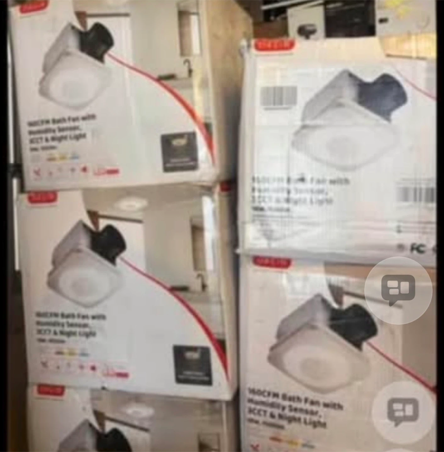 160CFM Bathroom Exhaust Fan with Humidity Sensor & Night Light