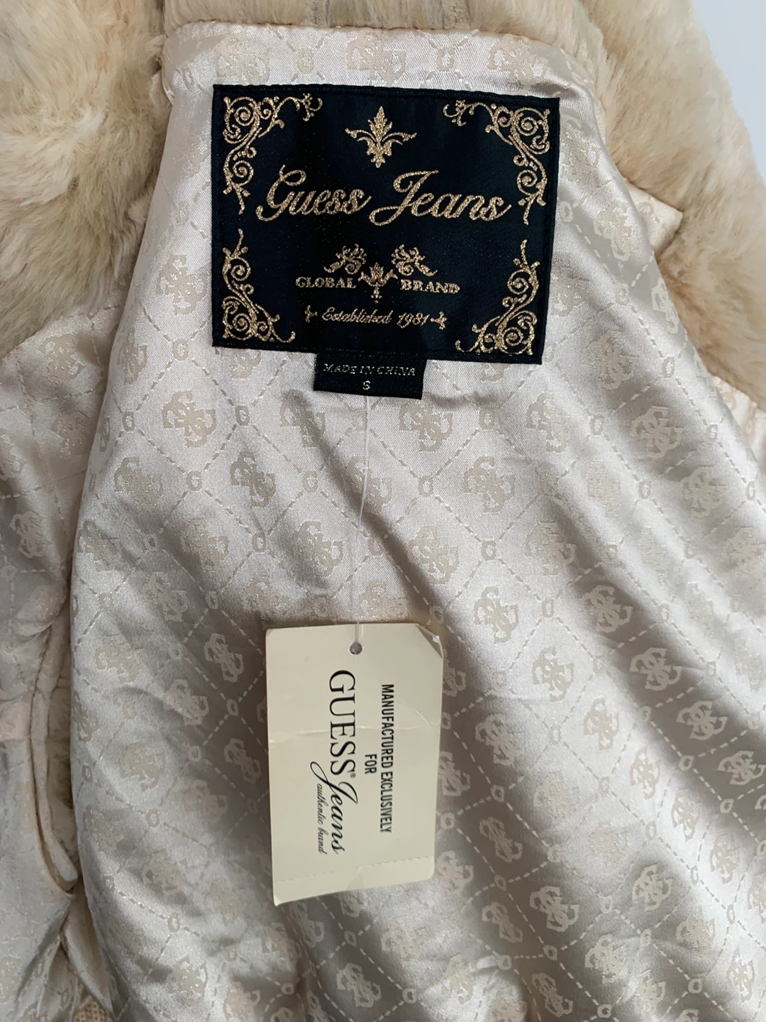 Guess Jeans Faux Fur Trimmed Knit Vest - Size S - photo 5