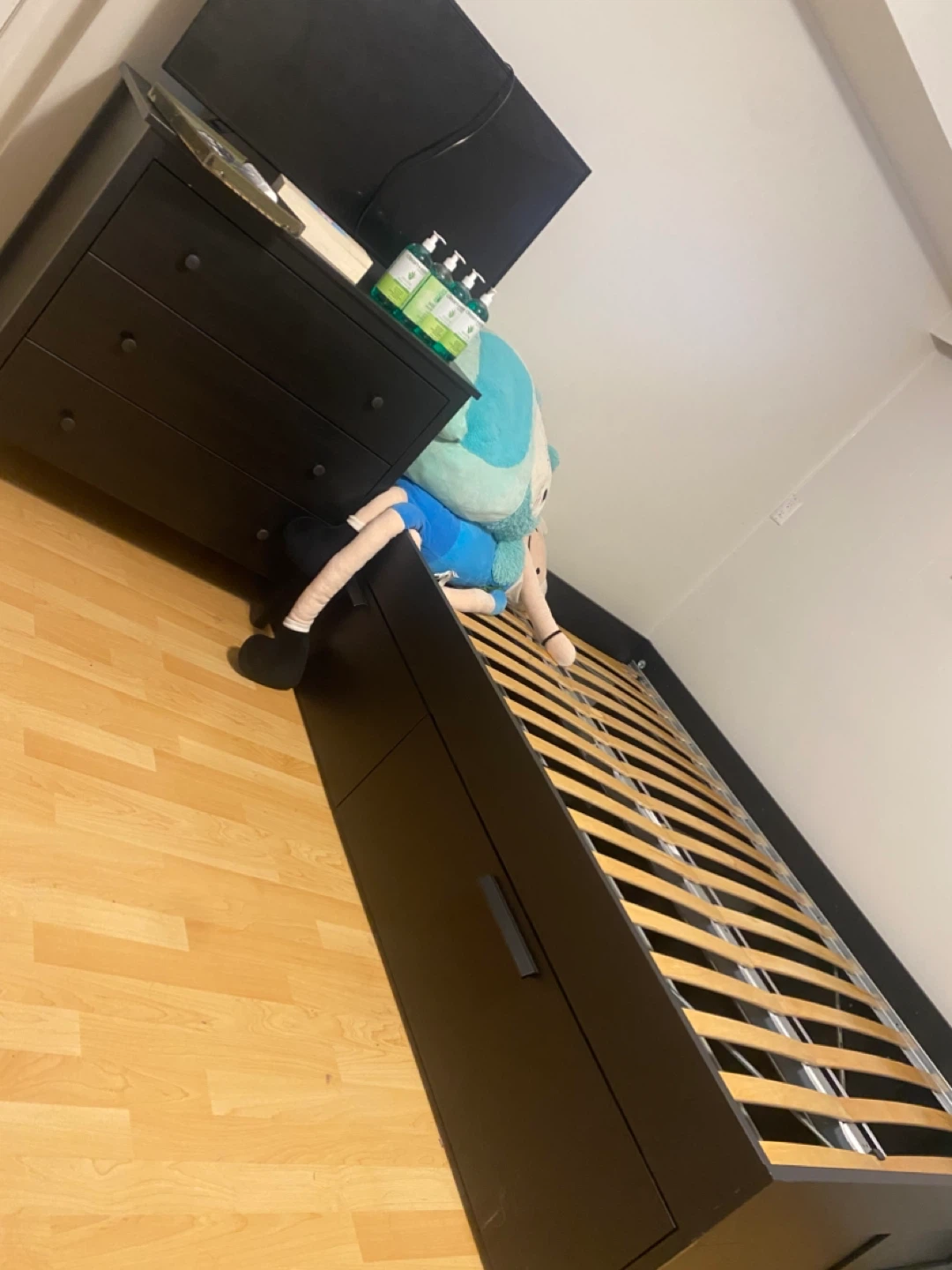 Black Queen  Bed Frame with Storage Drawers - photo 2