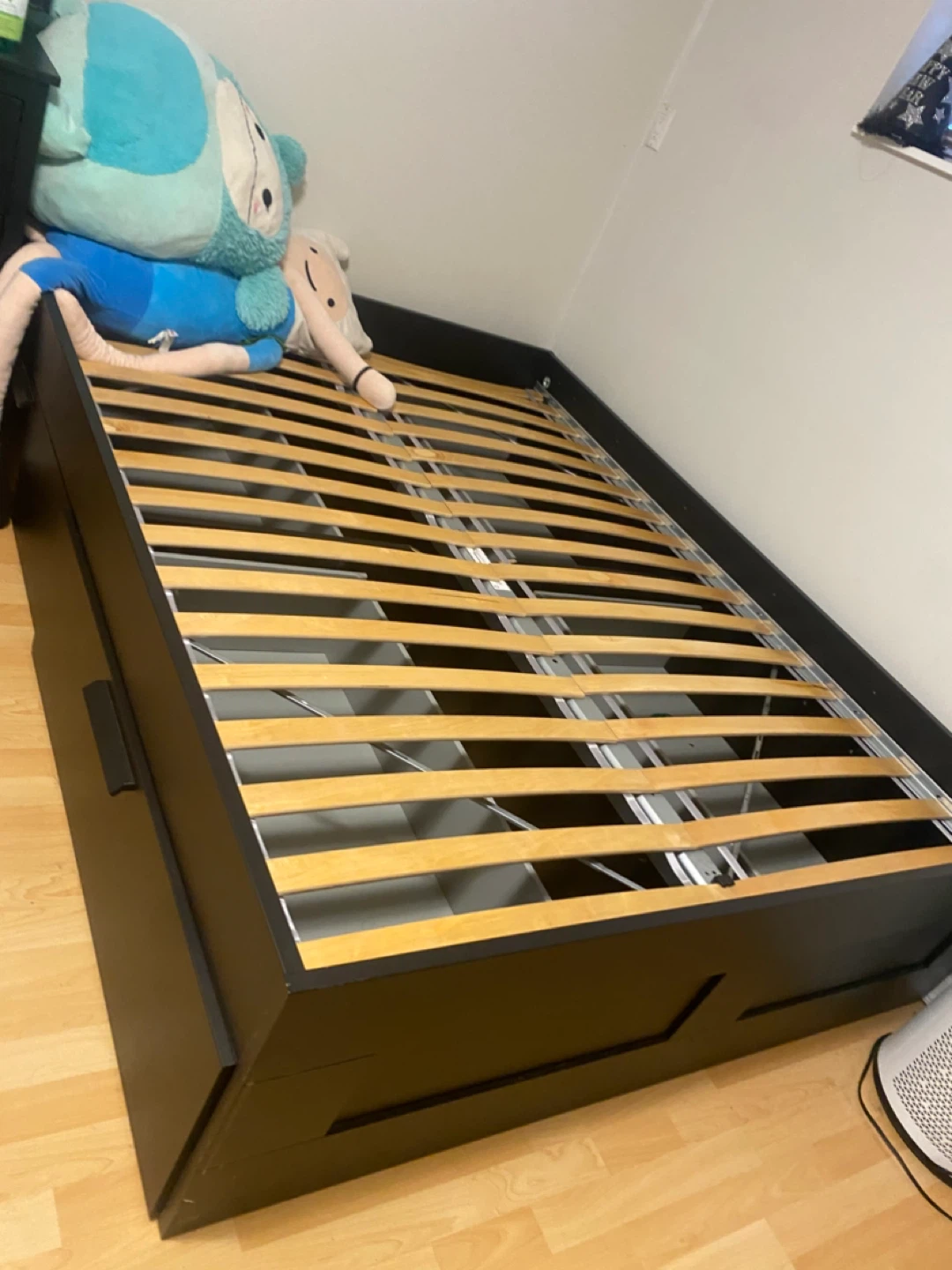 Black Queen  Bed Frame with Storage Drawers