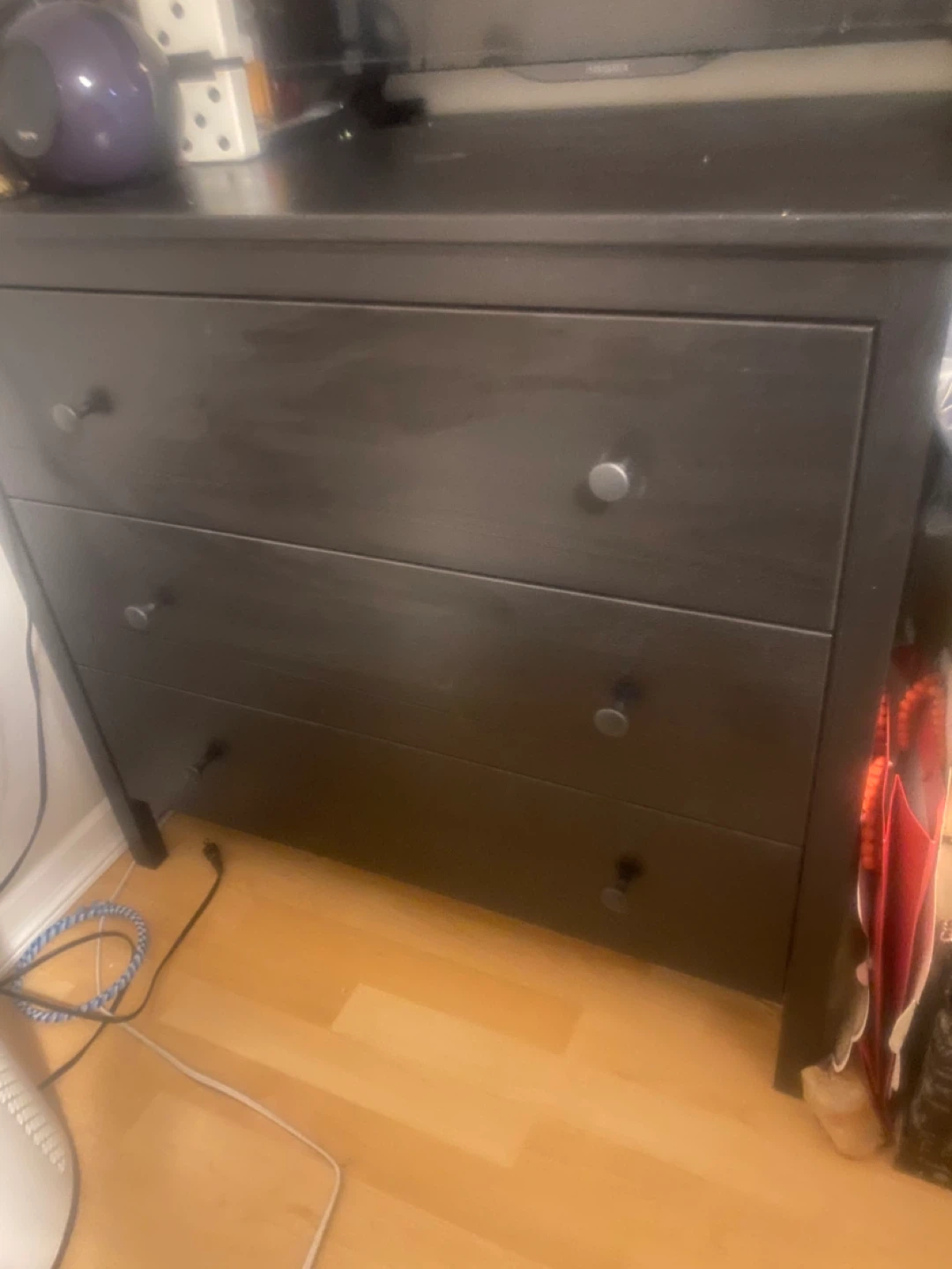 Black 3-Drawer Dresser