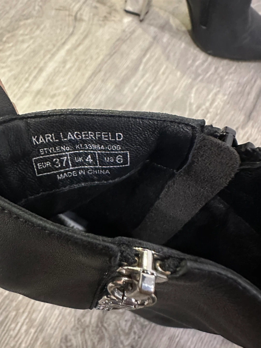 Karl Lagerfeld Black Leather Ankle Boots - US Size 6 - photo 5