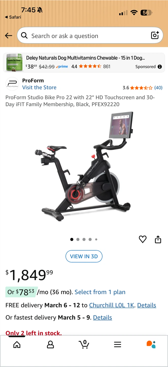 ProFoam Studio Bike 22 Pro with Touchscreen