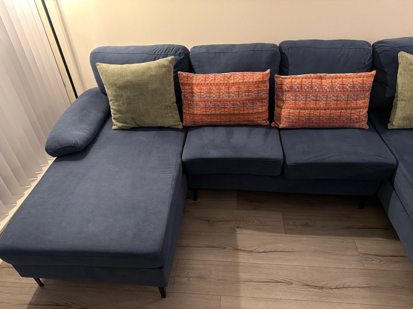 U Shaped 4 Seater Blue Couch - photo 5