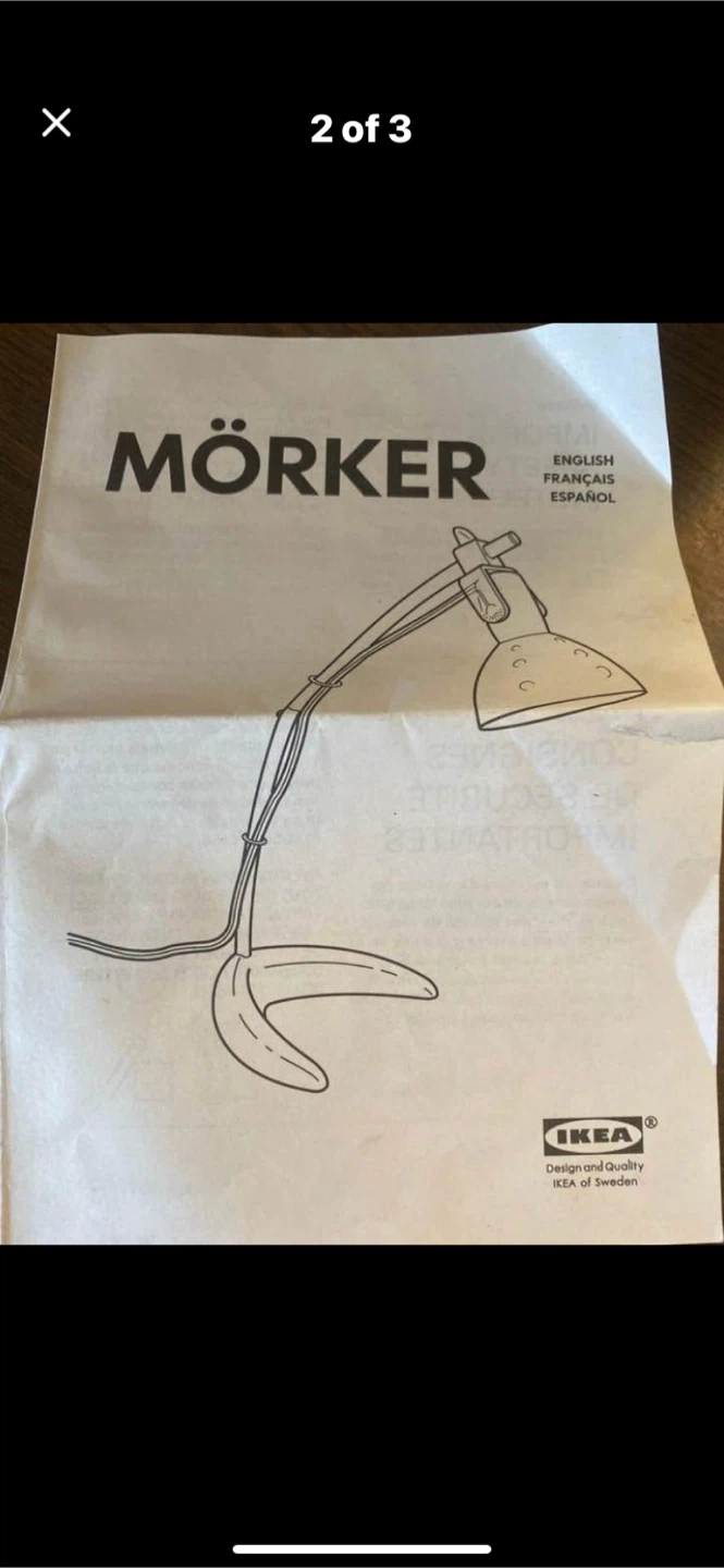 IKEA MÖRKER Blue Desk Lamp - photo 5