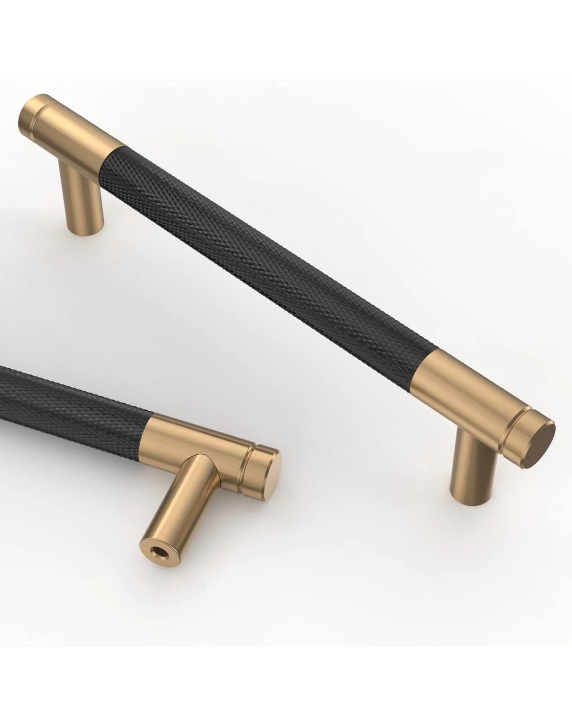 Cabinet Pull Handles (9 pack) - Gold and Black Textured MB9