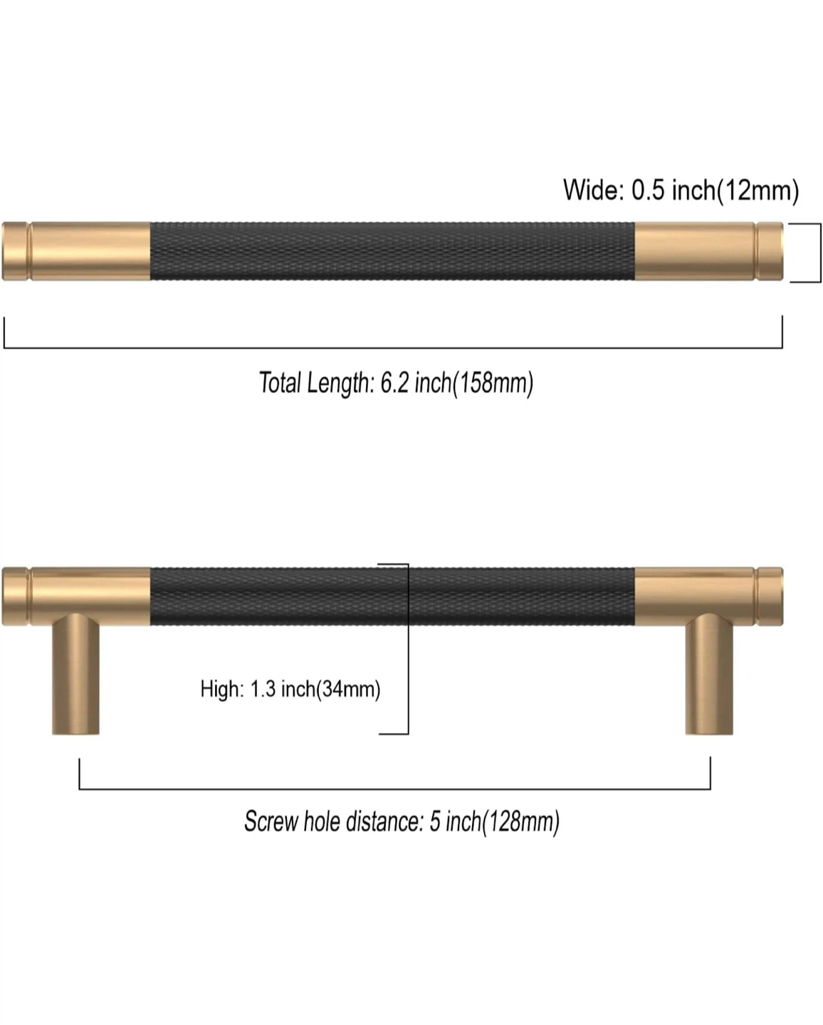Cabinet Pull Handles (9 pack) - Gold and Black Textured MB9 - photo 3