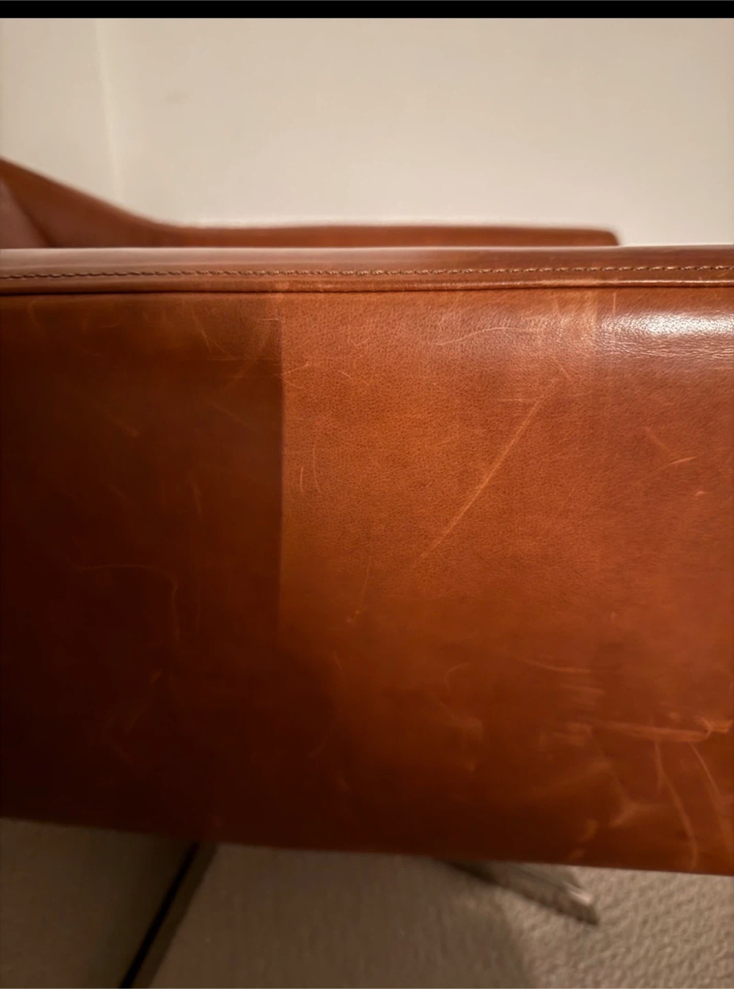 Leather Swivel Chair and Ottoman Set - Chestnut - photo 4