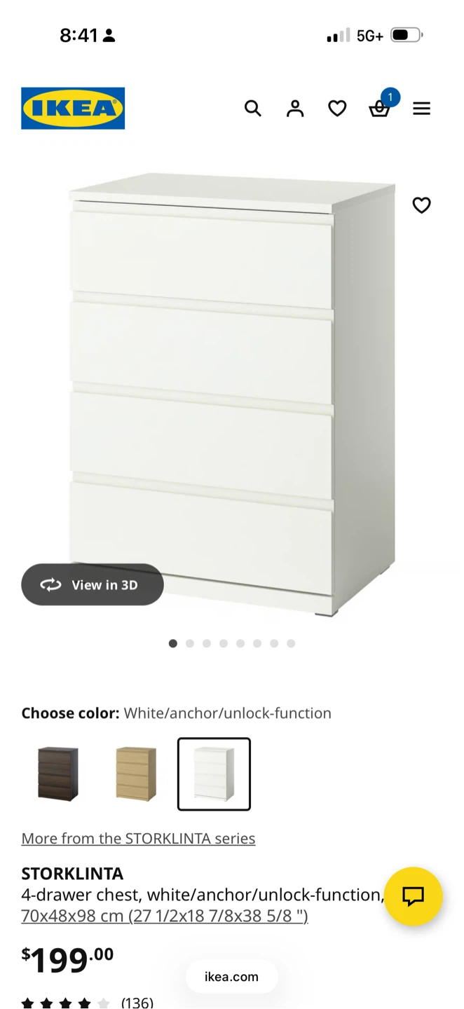 IKEA STORKLINTA 4-drawer chest - photo 2