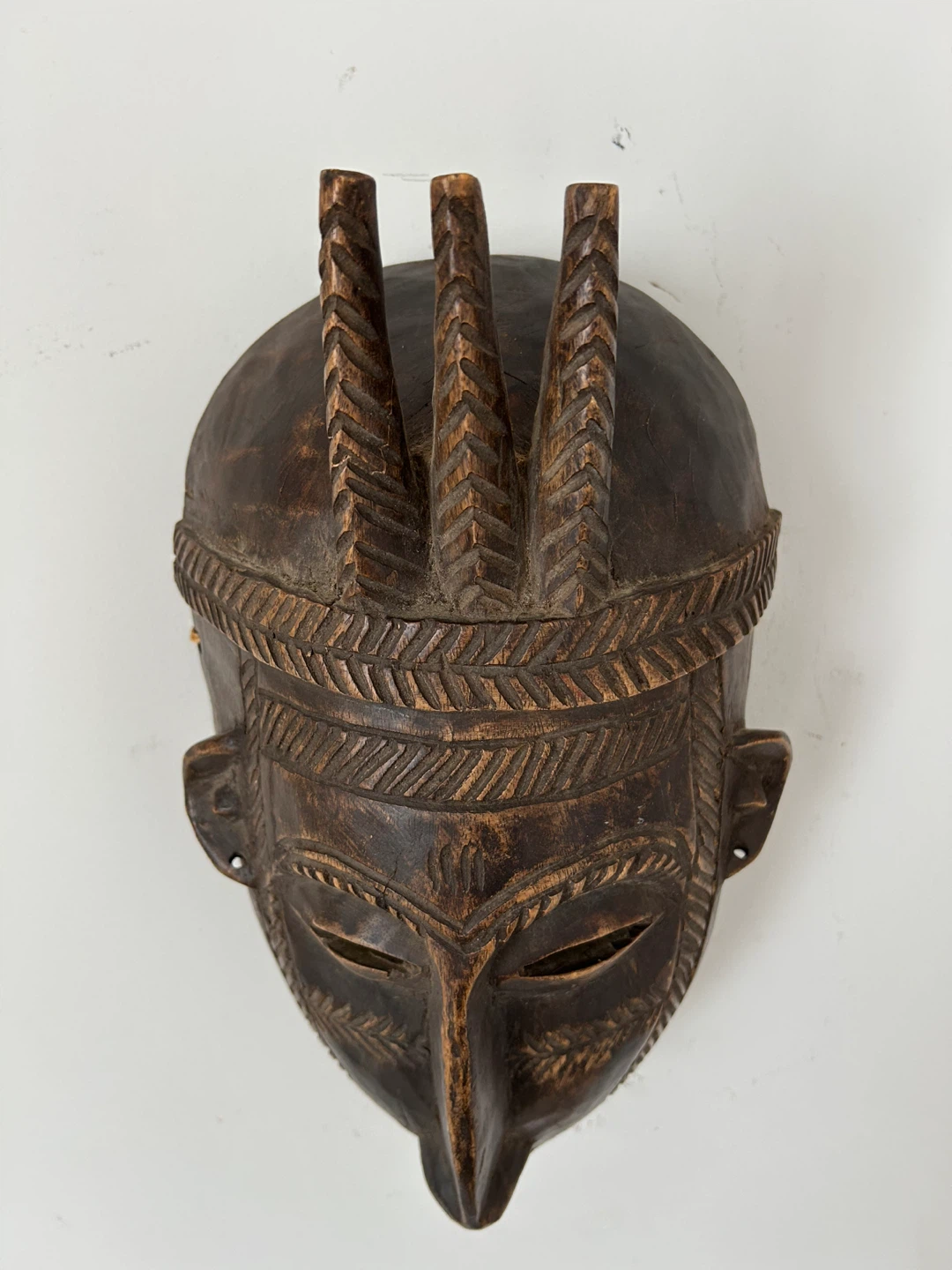 Vintage African Bamana N’tomo Style Hand-Carved Mask - photo 4