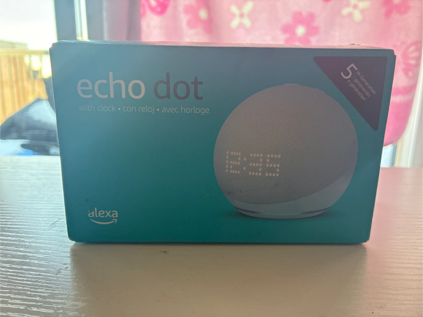 Amazon Echo Dot - Cloud Blue (5th Gen) Smart Speaker with Clock