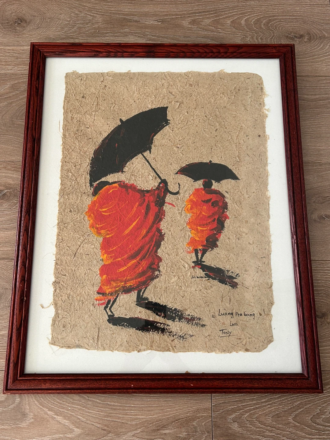 Large Framed Original Laos Art – by Tony
