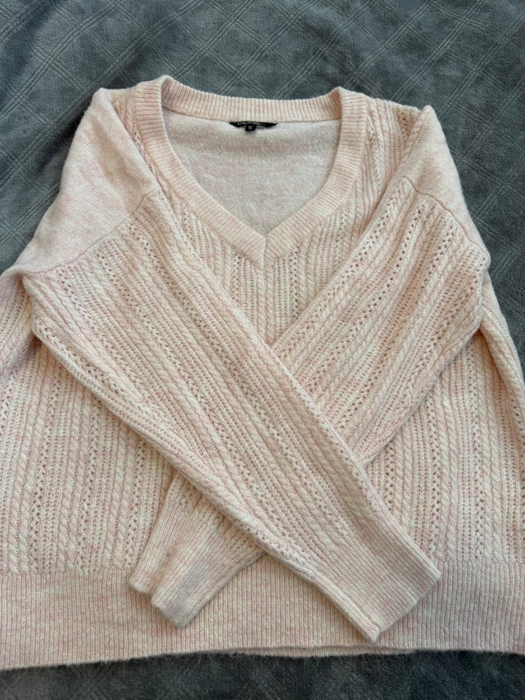 Women's Pink V-Neck Sweater - photo 3
