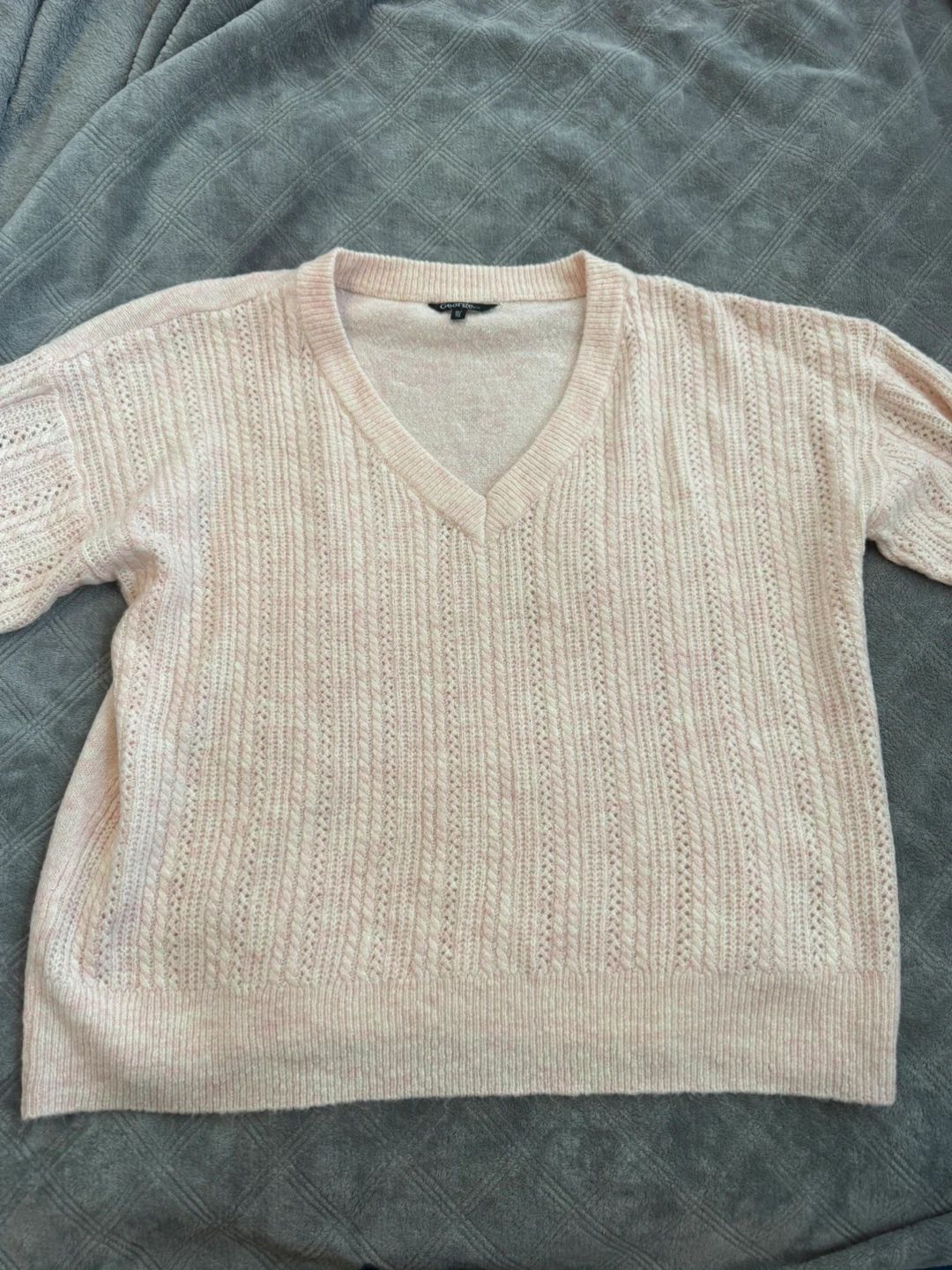 Women's Pink V-Neck Sweater