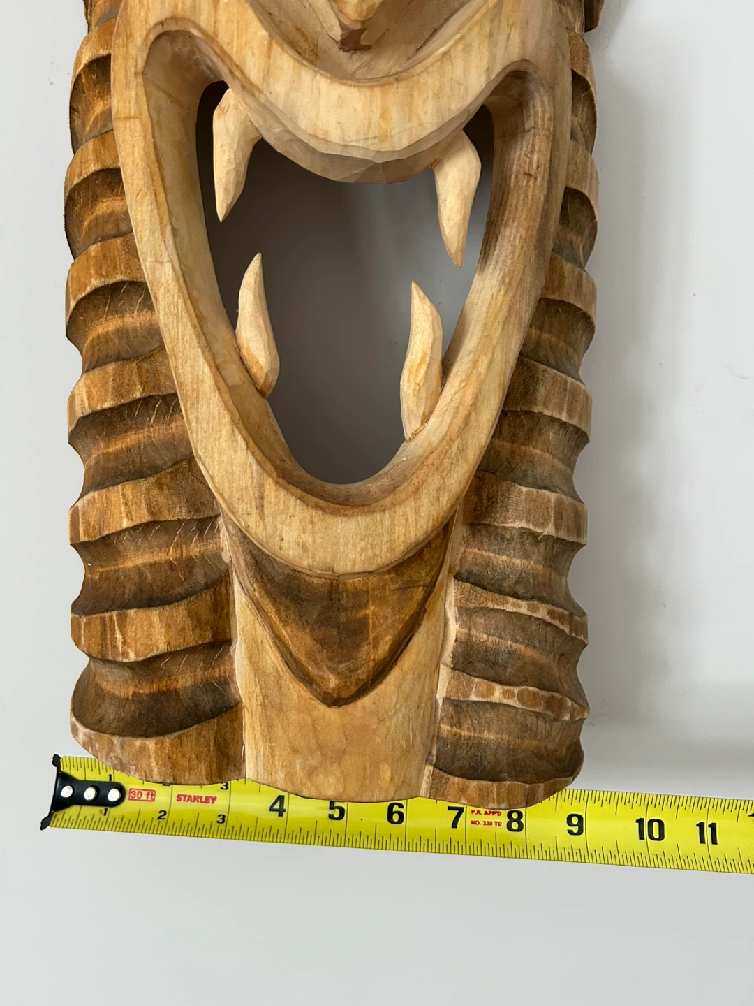 Large 26” Hand-Carved Wooden Tiki Mask - photo 4