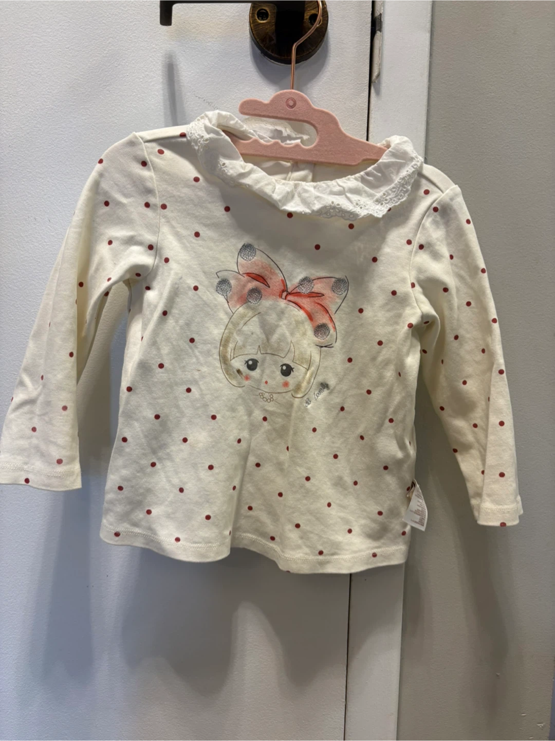 Dave & Bella Girls Long Sleeve Polka Dot Shirt
