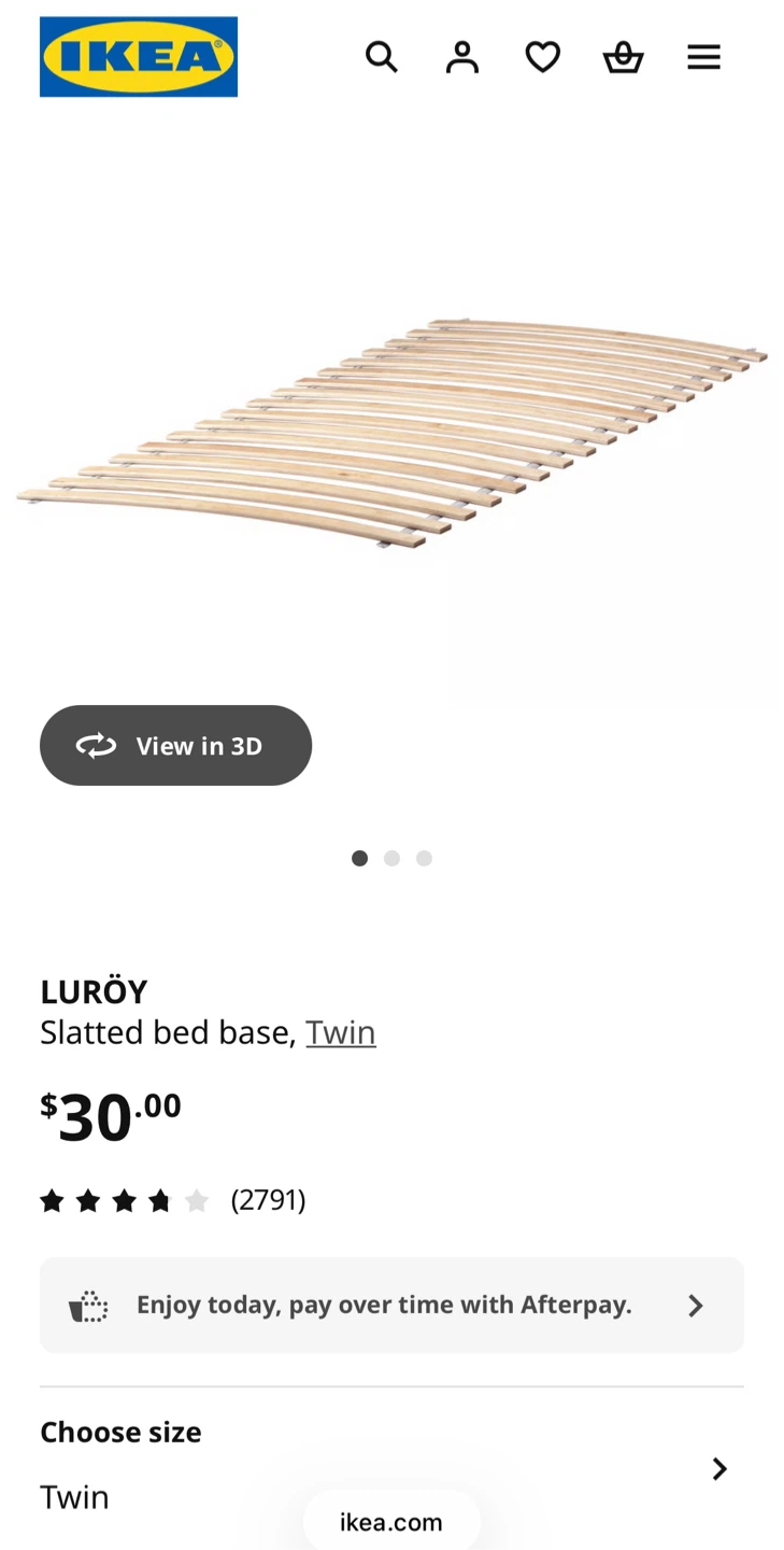 IKEA SAGSTUA Twin Bed Frame - White - photo 2