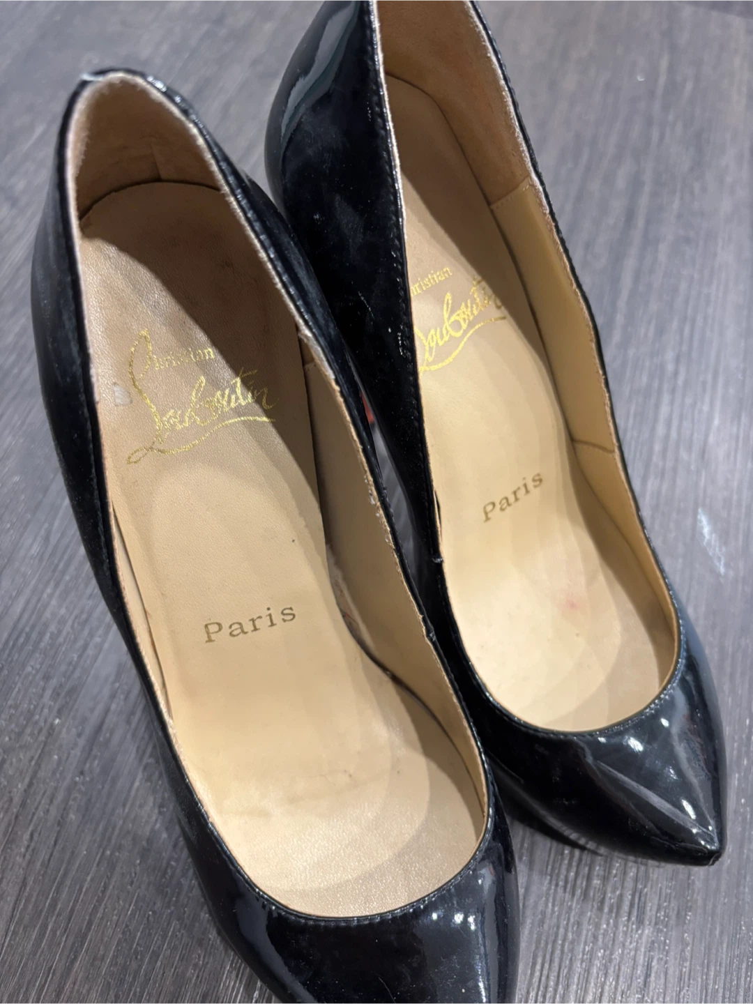 Christian Louboutin Black Patent Leather Heels - Size 6 - photo 5