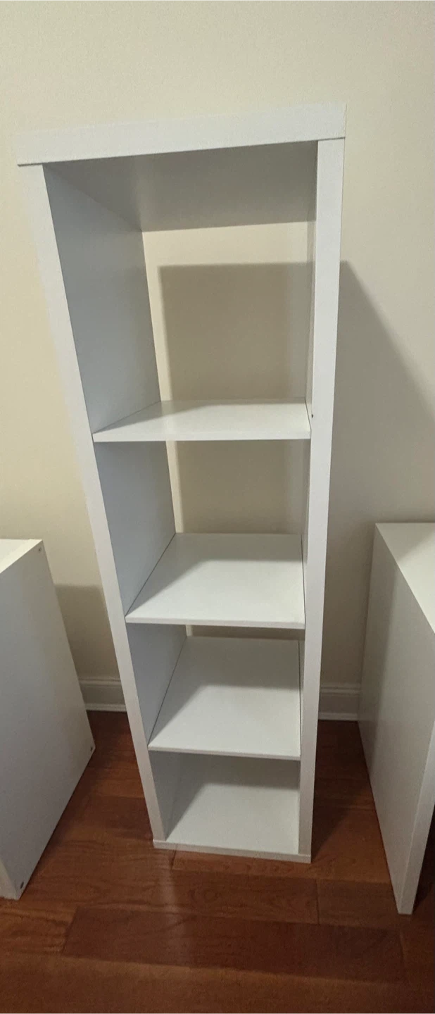 White 3-Shelf Bookcase and  Desk w/ chair