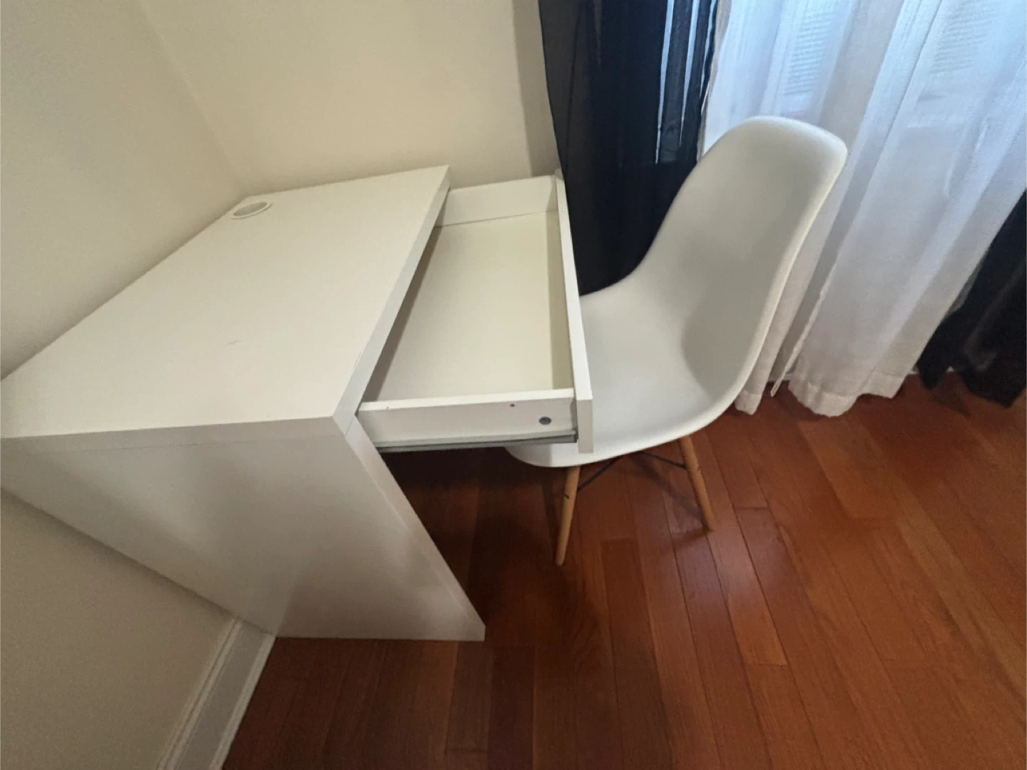 White 3-Shelf Bookcase and  Desk w/ chair - photo 3