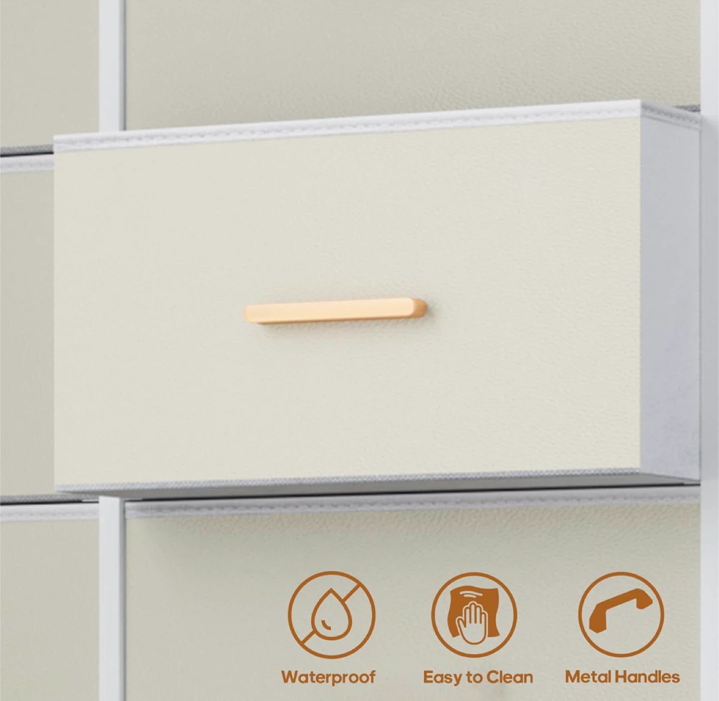 10-Drawer Dresser with Metal Handles - White - photo 3