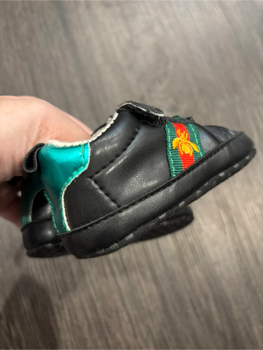 Black Gucci (Inspired) Bee Baby Shoes - Size 1 - photo 4