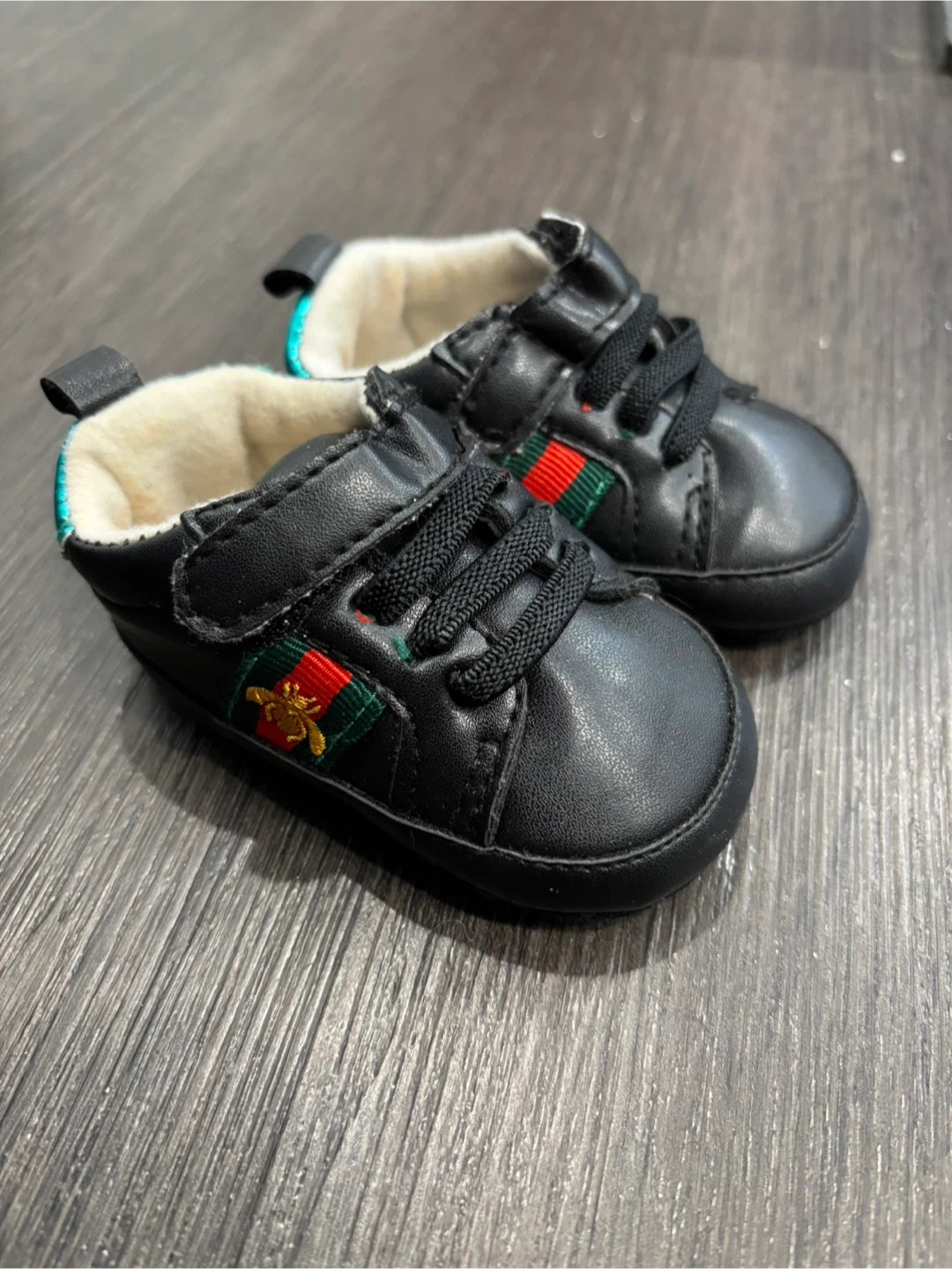 Black Gucci (Inspired) Bee Baby Shoes - Size 1