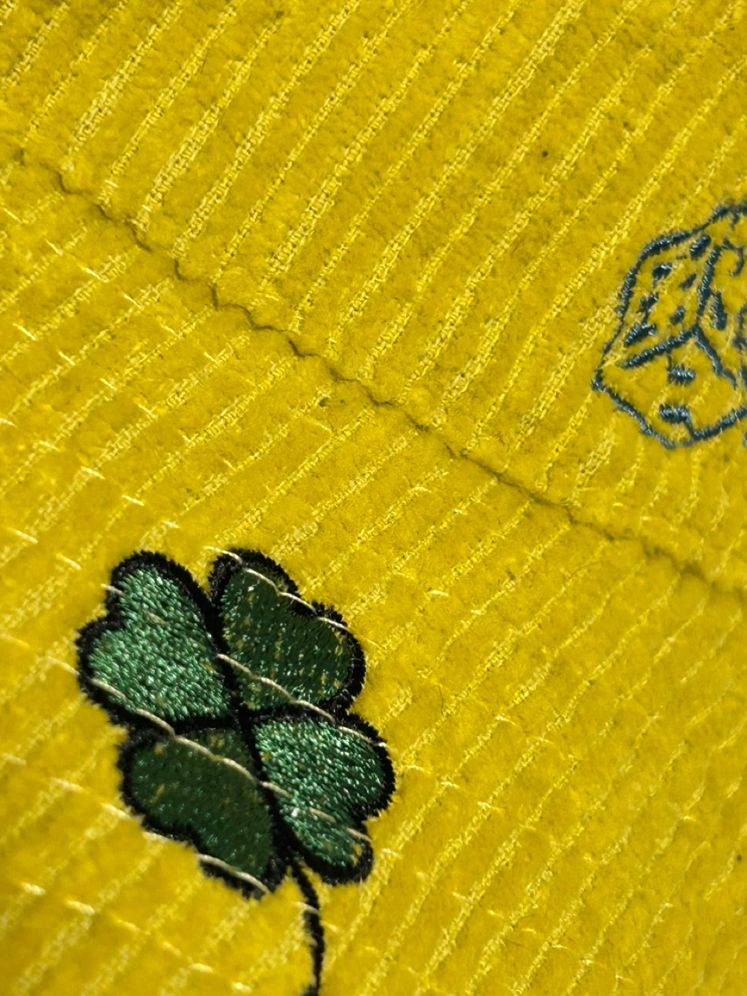 Yellow Corduroy Bucket Hat with Embroidered Designs - photo 5