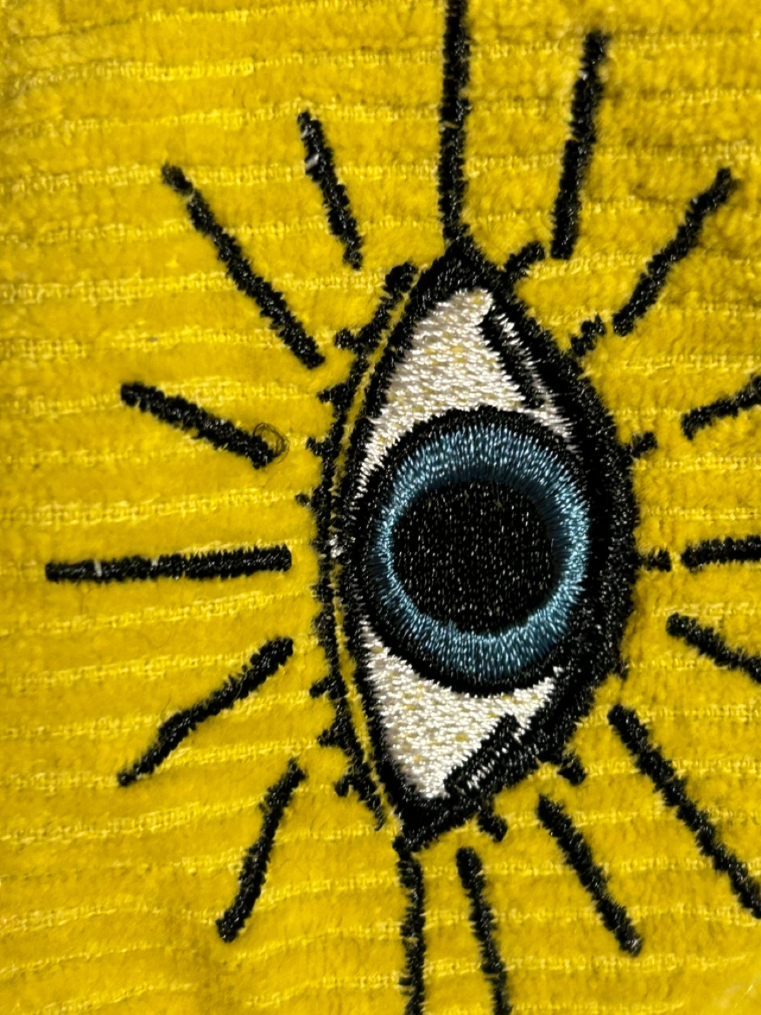 Yellow Corduroy Bucket Hat with Embroidered Designs - photo 4