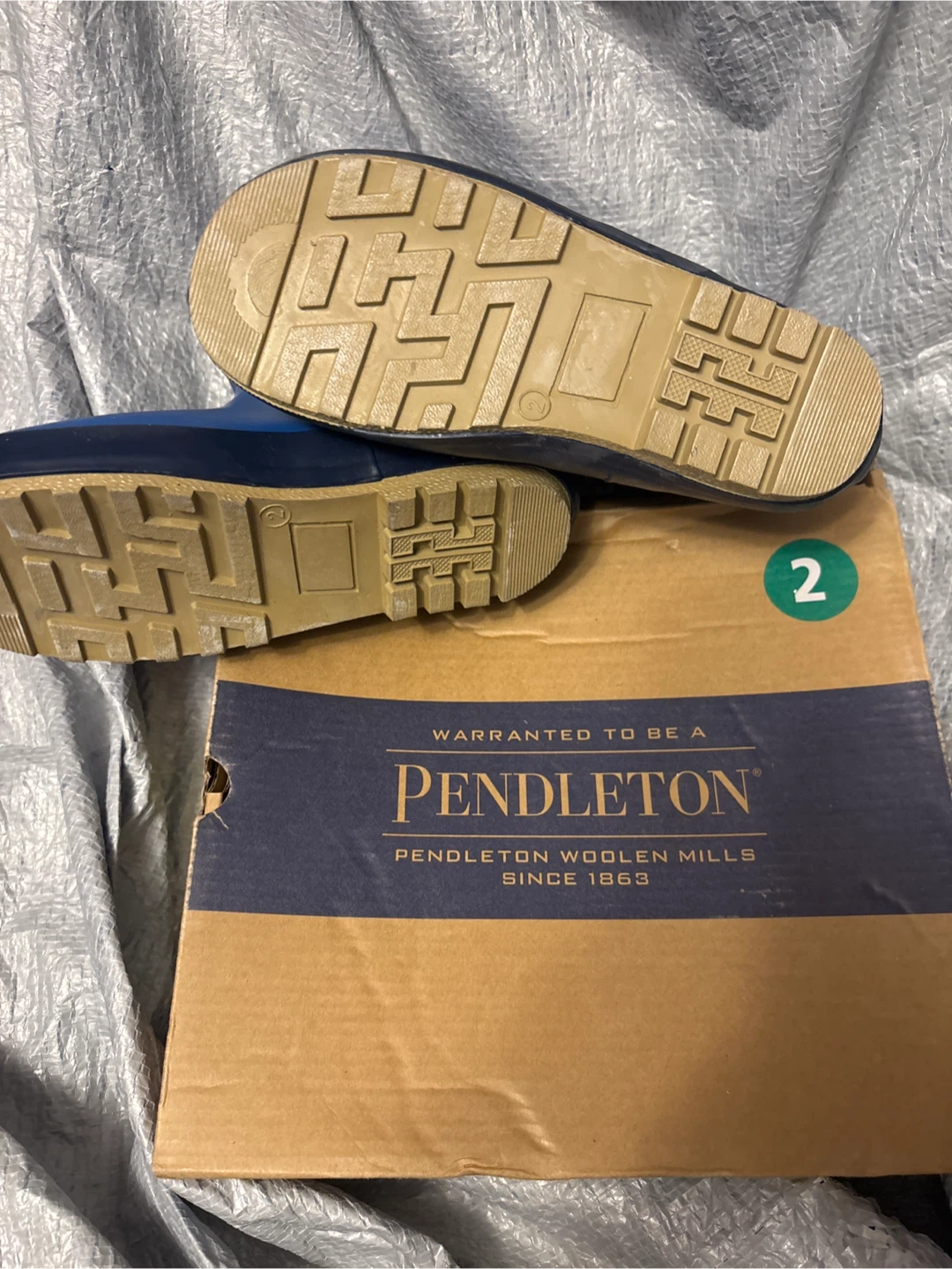 Pendleton Blue Rubber Rain Boots - Size 2 - photo 2