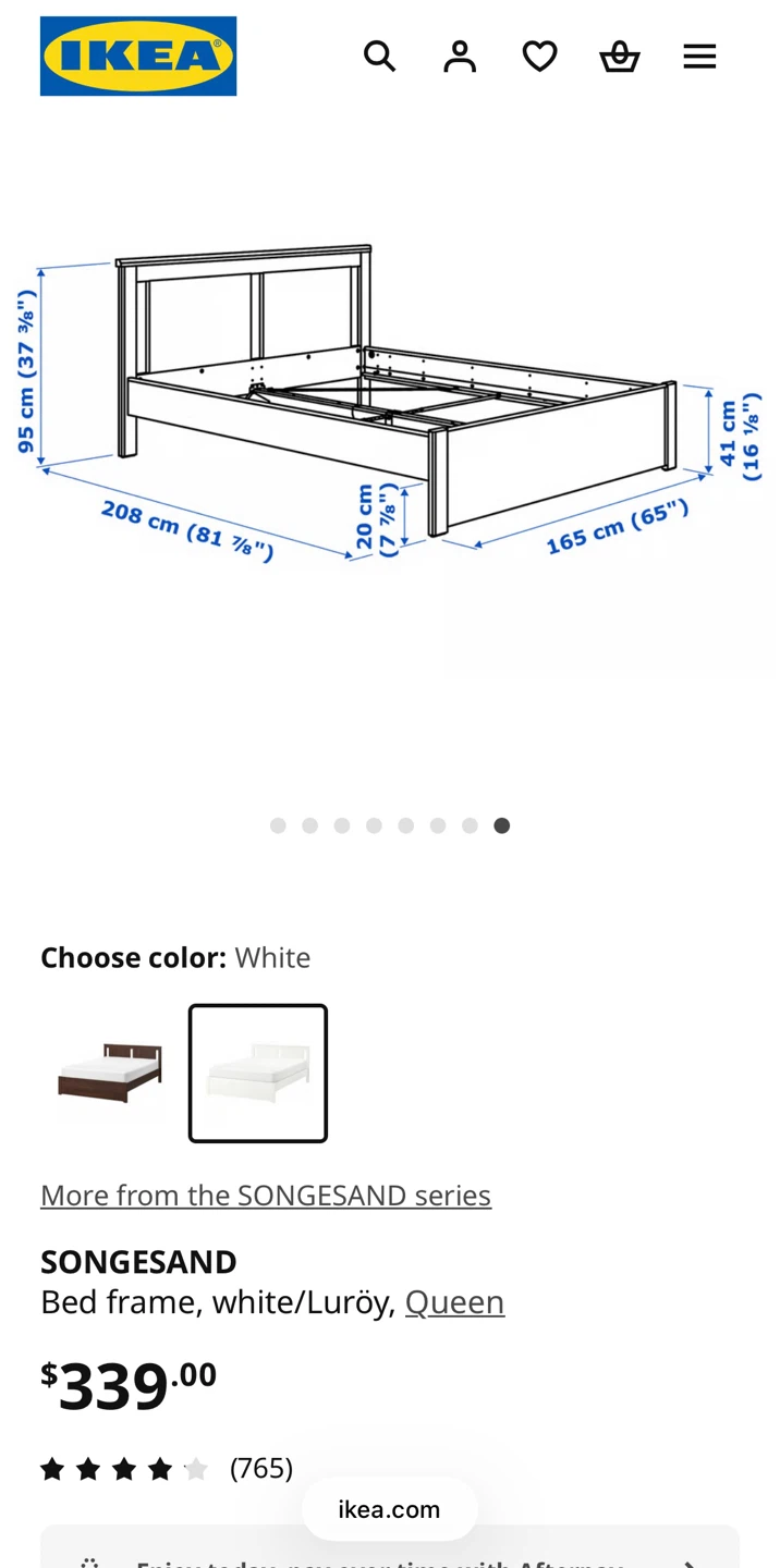 IKEA SONGESAND Queen Bed Frame - White - photo 2