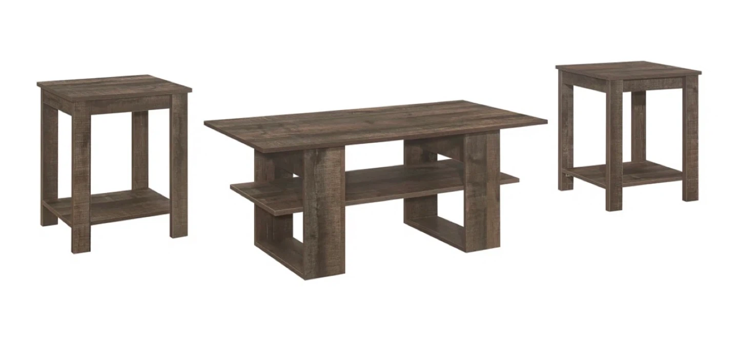 3-Piece Living Room Table Set - Coffee Table & 2 End Tables