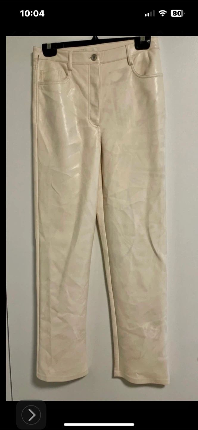 Wilfred Cream-coloured Faux Leather Pants Size 6