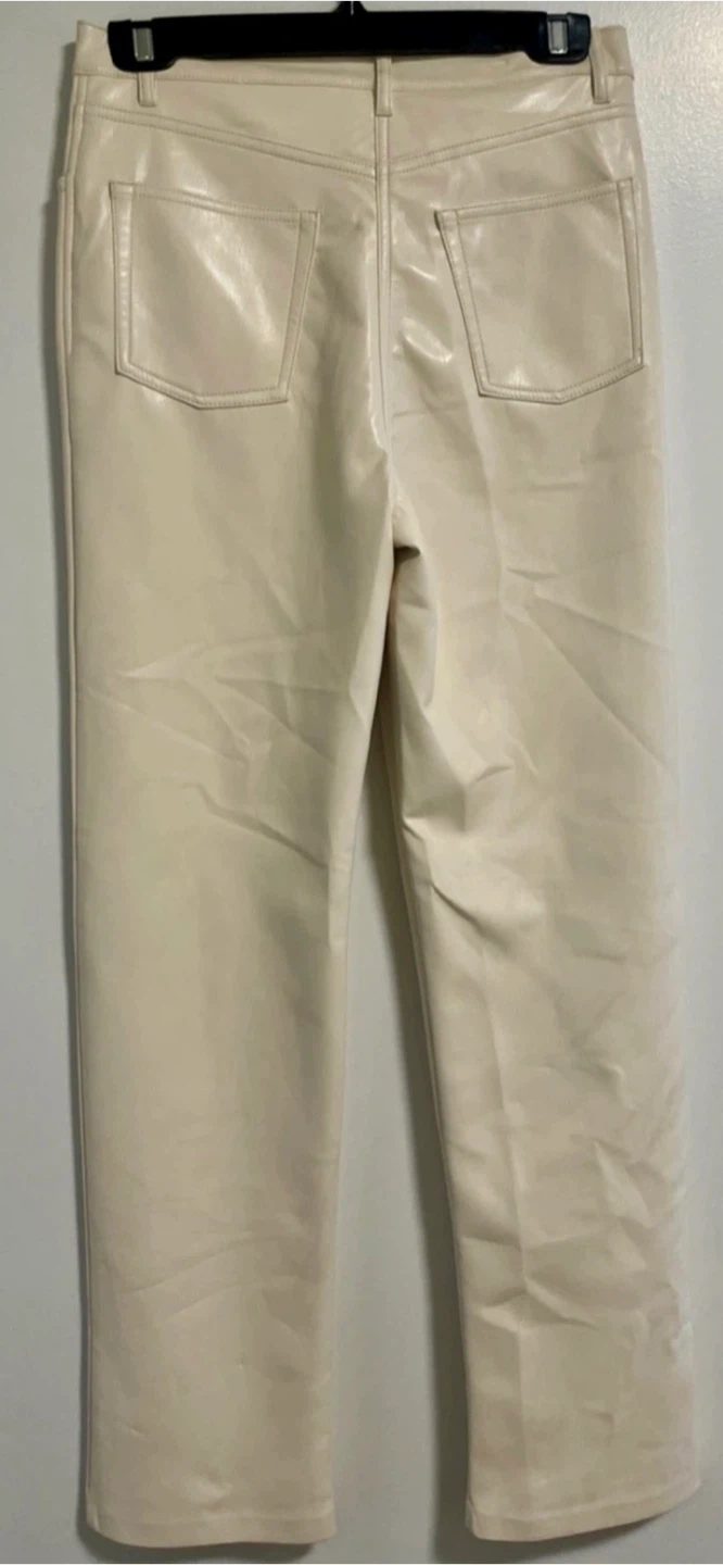 Wilfred Cream-coloured Faux Leather Pants Size 6 - photo 2
