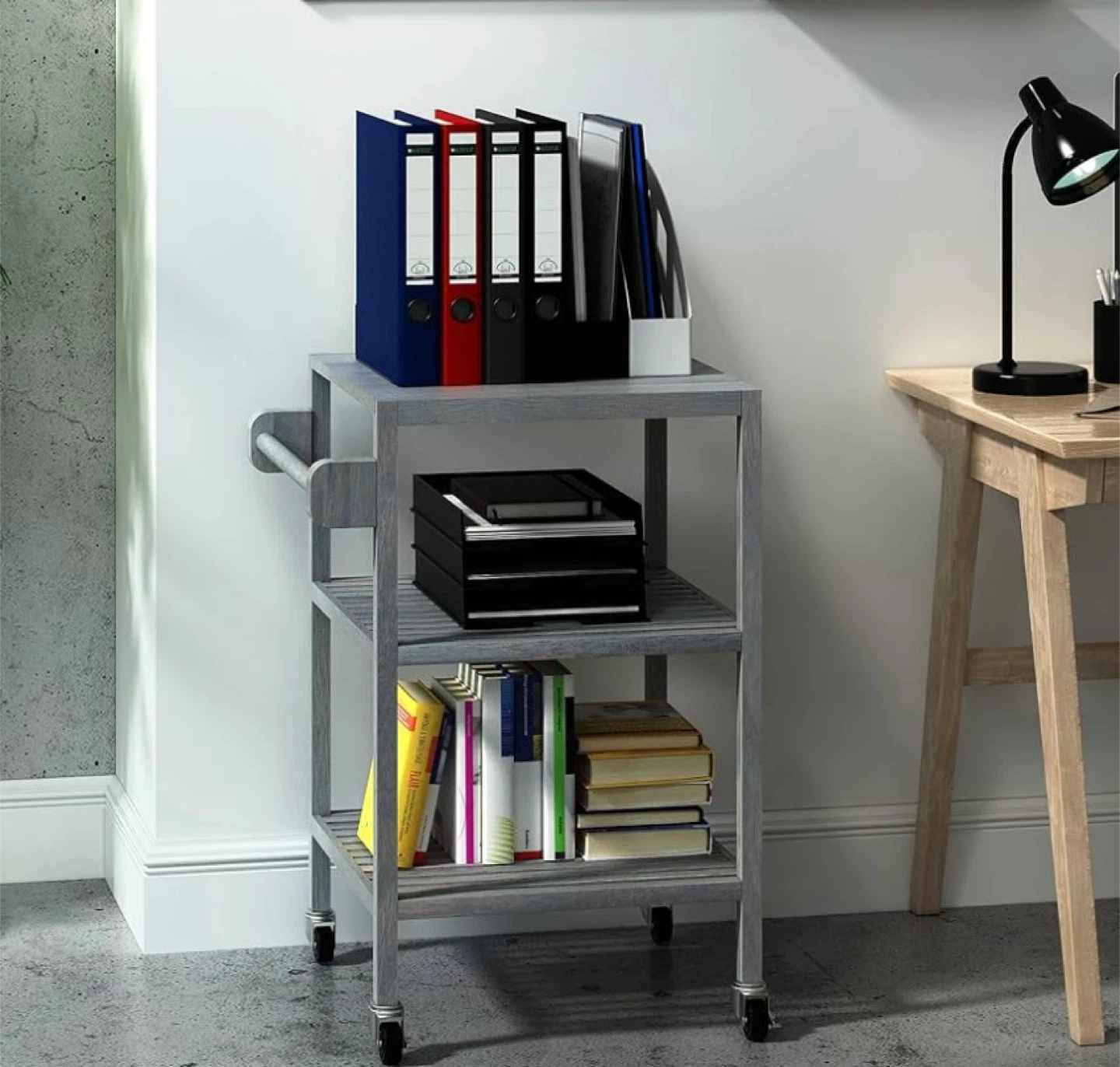Interbuild Wood 3-Tier Rolling Kitchen Cart - photo 4