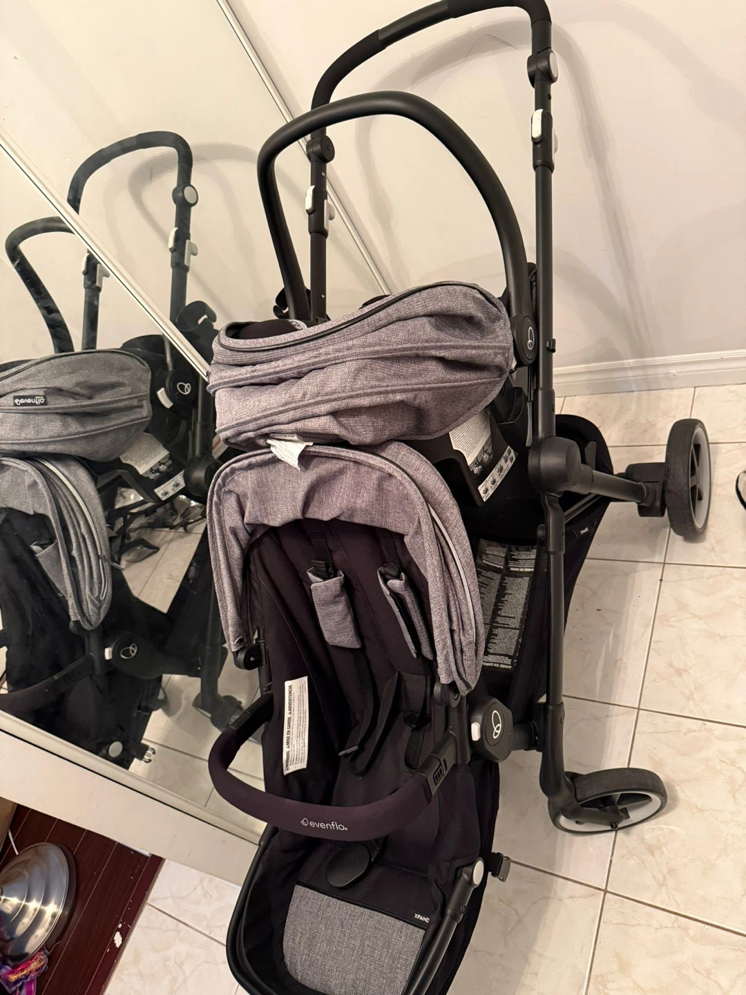 Baby and toddler stroller/ car seat with double seat - photo 4